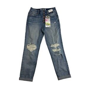 Rewash Real Curve Mom Jeans Women 31x28 High Rise Distressed Recycled Denim